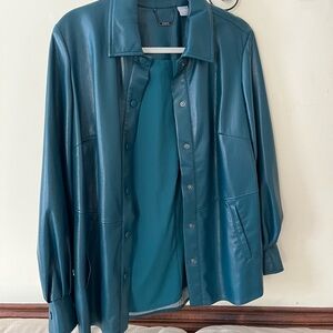 Chico’s Green Faux Leather Jacket